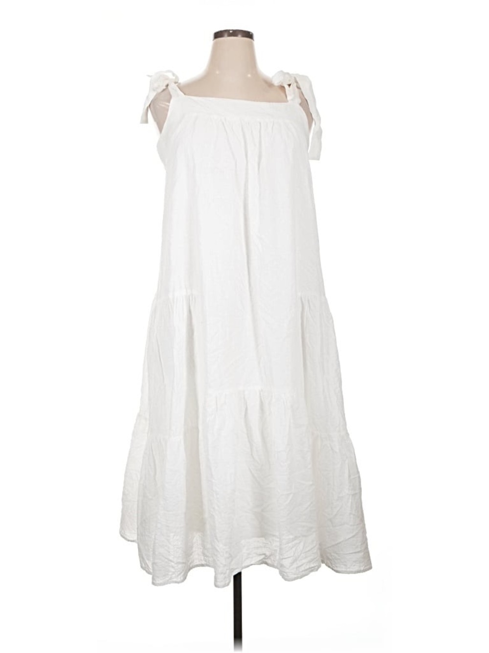Haute Hippie White Tie-Shoulder Tiered Maxi Dress